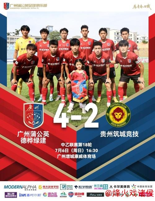 中乙-广州蒲公英4:2力克贵州 胜利方式比比分更亮眼