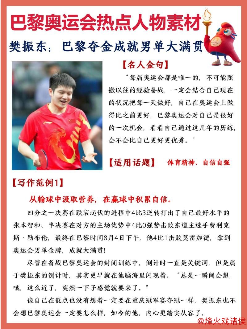 樊振东的首位贵人是自己，唯有先成千里马，方能遇伯乐相助，自身硬才是根本